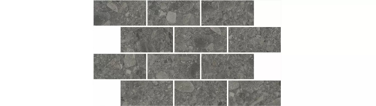 Декор Чеппо ди Гре мозаичный антрацит матовый обрезной 34,6x20x0,9