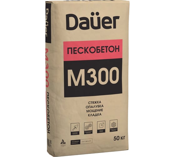 Смесь сухая Пескобетон Dauer М-300, 50 кг