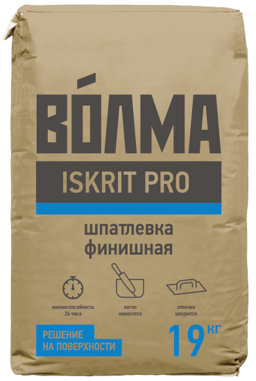 Шпаклевка финишная полимерная Волма Искрит+/Искрит Про, 19 кг