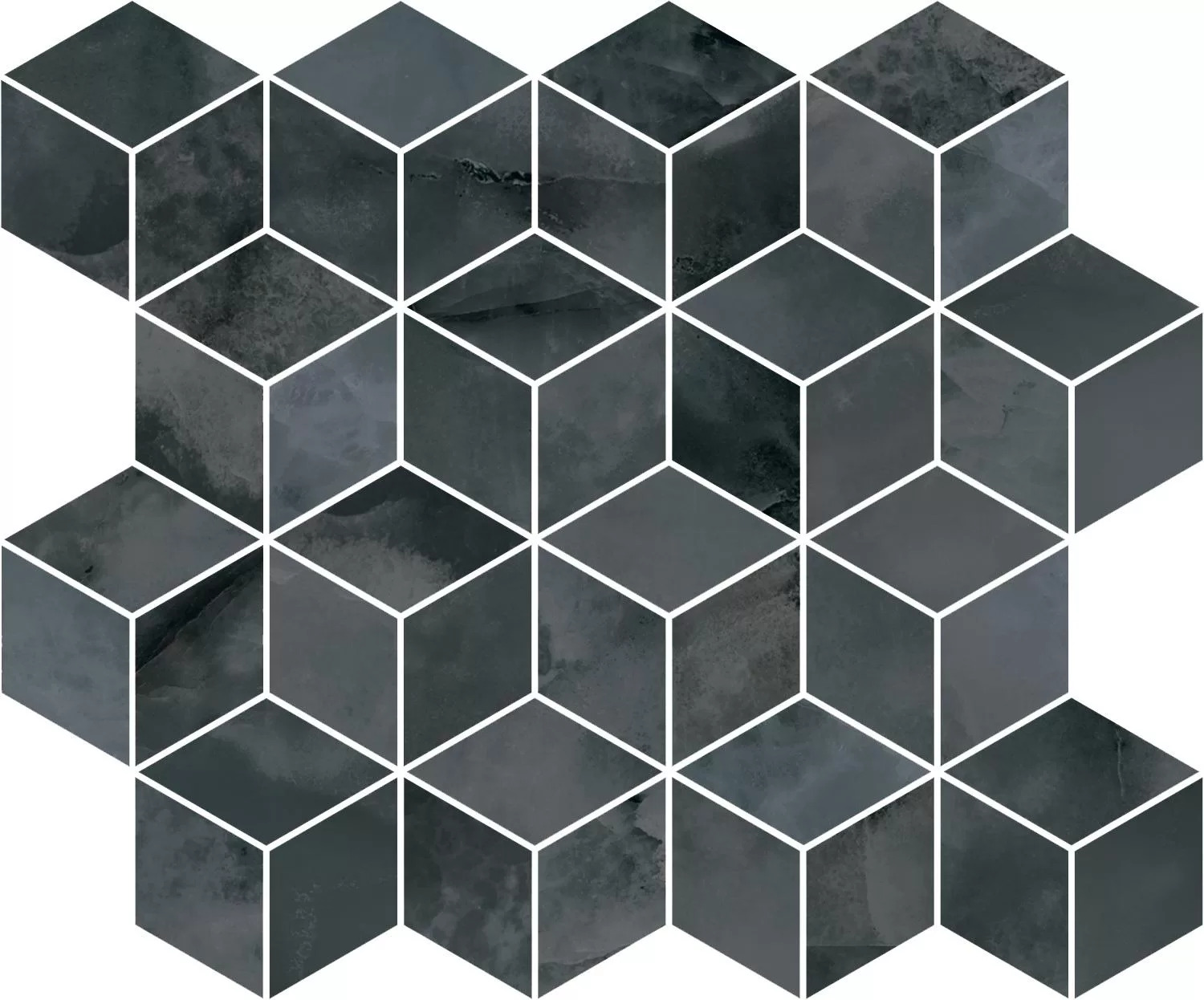 Декор Джардини серый темный мозаичный глянцевый 45x37,5x1
