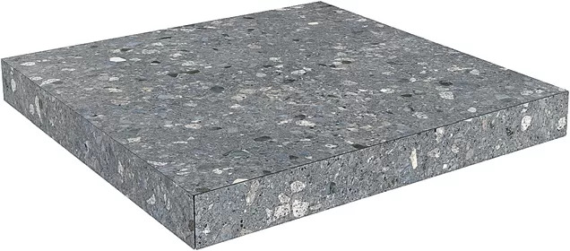 Ступень угловая клееная Терраццо серый темный 33x33x0,9