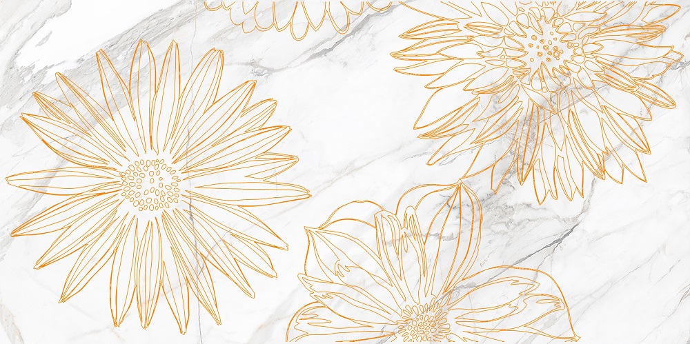 Декор Бриер Цветок/Briere Flower 1 белый 600х300