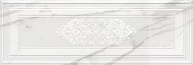 Декор Прадо белый панель глянцевый обрезной 40x120x1