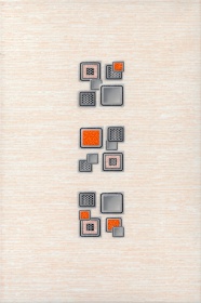 Керамический декор НЗКМ Laura Cube оранжевый LR-D2-OR 20x30