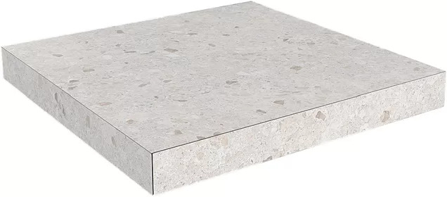 Ступень угловая клееная Терраццо бежевый светлый 33x33x0,9