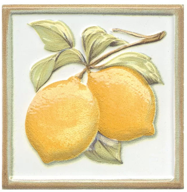 Декор Капри Лимончики глянцевый 9,8x9,8x1,1