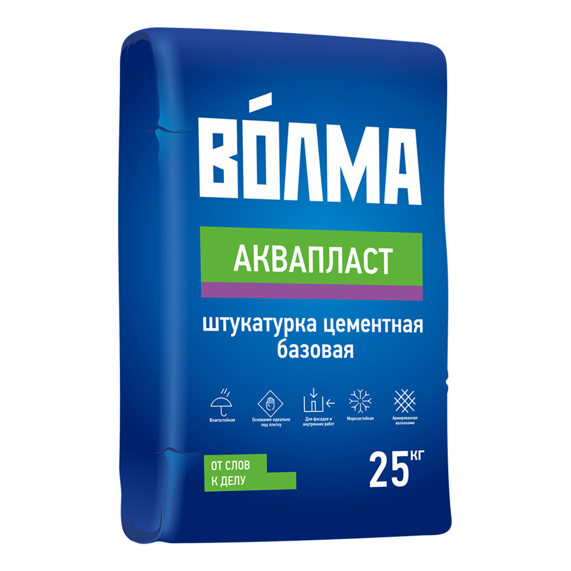 Штукатурка цементная Волма Аквапласт базовая, 25 кг