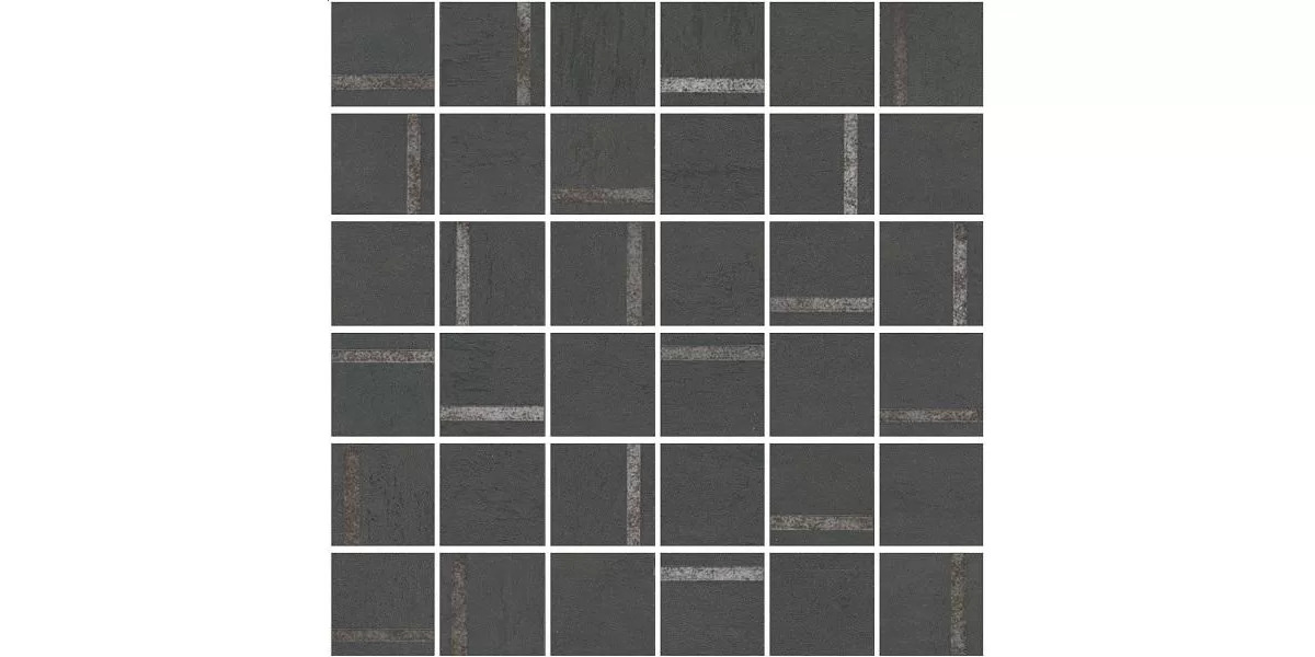 Декор Гварди 2 мозаичный антрацит матовый обрезной 30x30x0,9