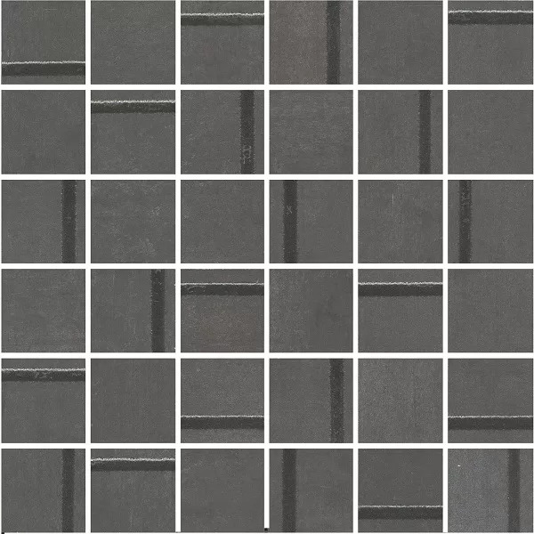 Декор Гварди 1 мозаичный антрацит матовый обрезной 30x30x0,9 из 36 частей 4,8х4,8