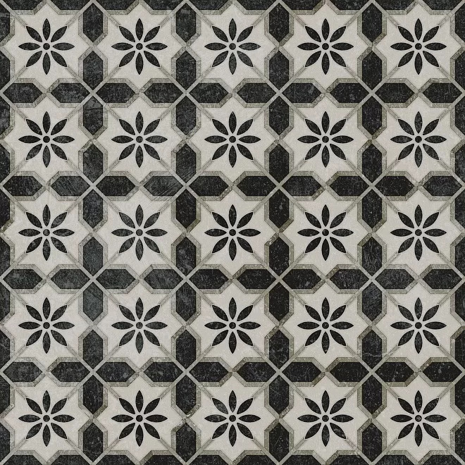 Декор Фреджио 1 черно-белый 20x20x0,8