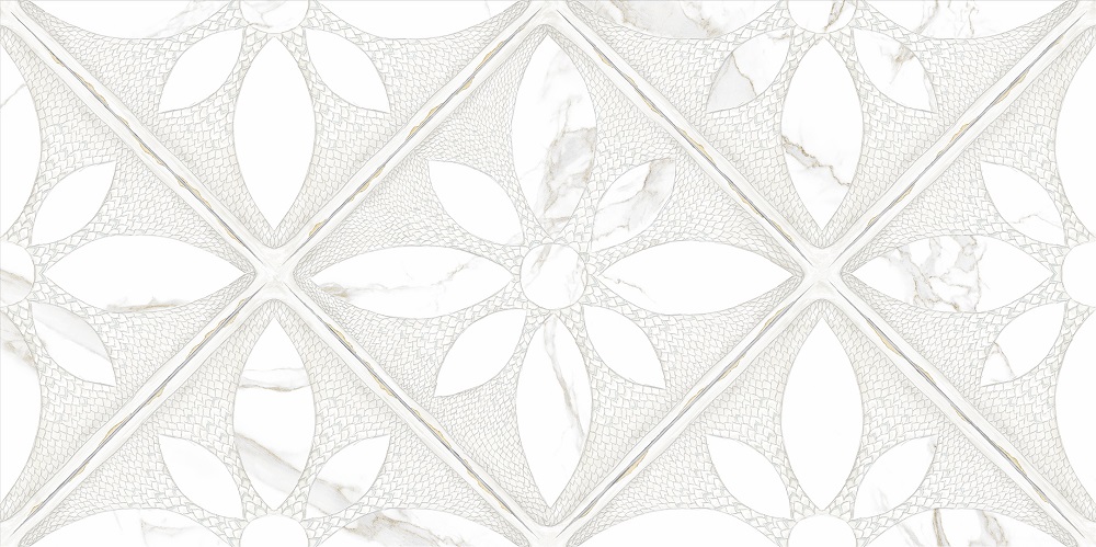 Плитка декор Алькасар Фреска/Alcazar Fresco белый 600х300
