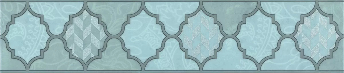 Бордюр Фоскари бирюзовый глянцевый 25x5,4x0,8