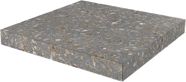 Ступень угловая клееная Терраццо коричневый 33x33x0,9