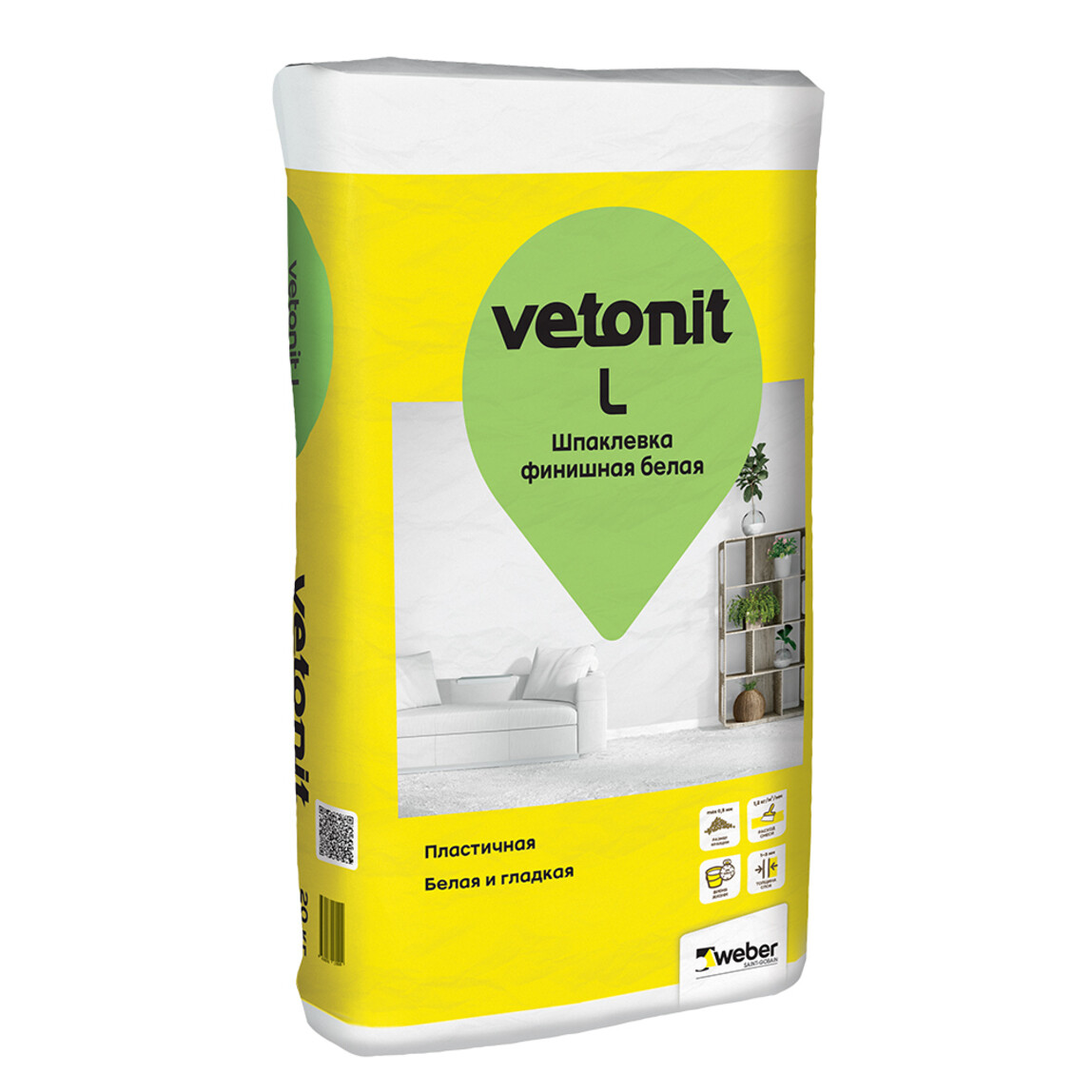 Шпаклевка финишная полимерная Vetonit L, 20 кг
