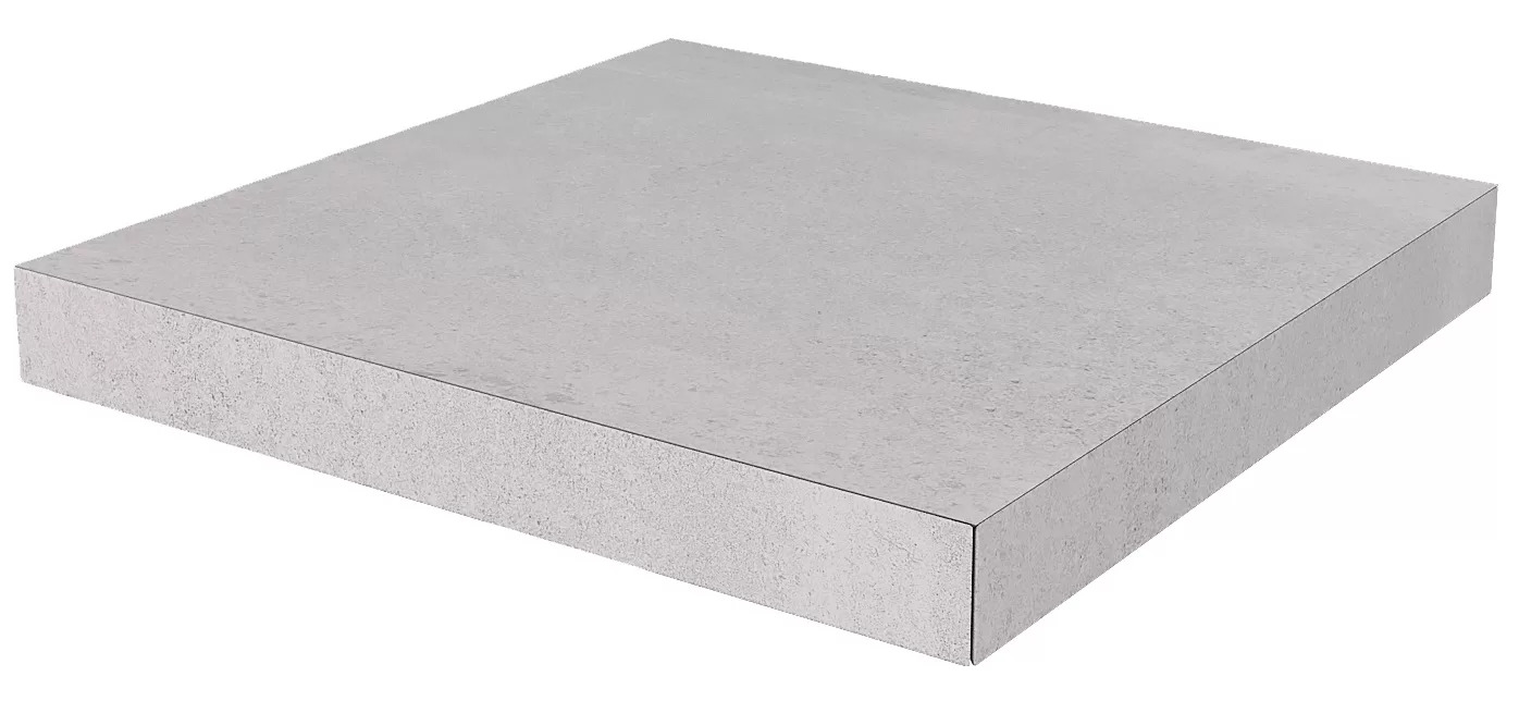 Ступень угловая клееная Про Матрикс серый светлый 33x33x0,9