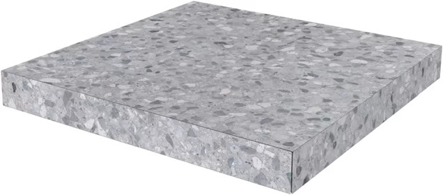Ступень угловая клееная Терраццо серый 33x33x0,9