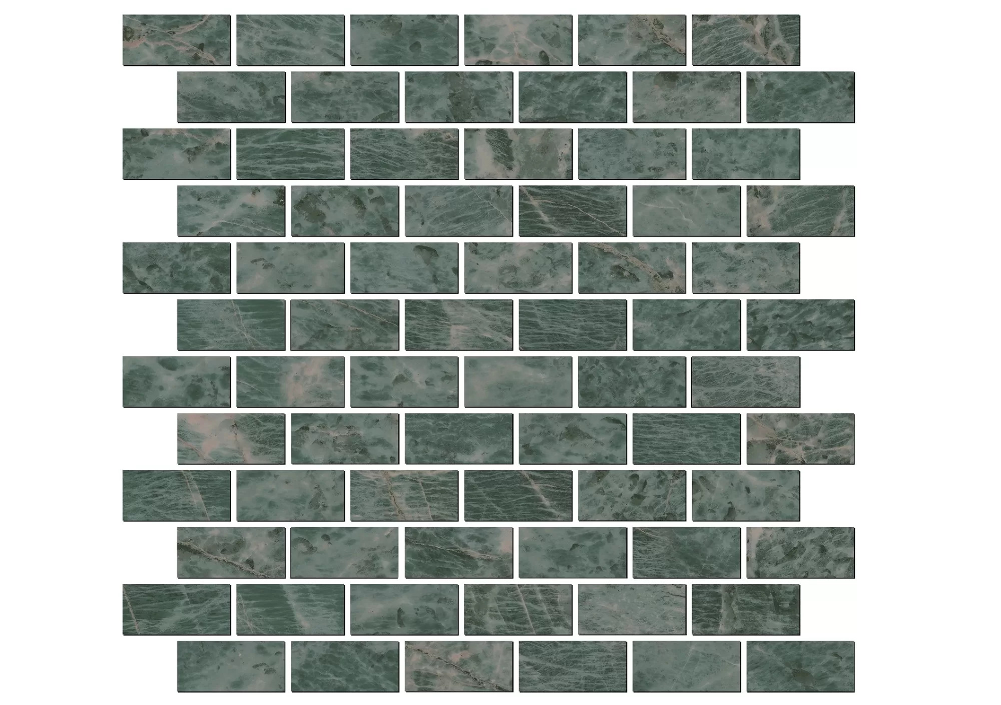 Декор Эвора мозаичный зеленый глянцевый 32x30x0,9
