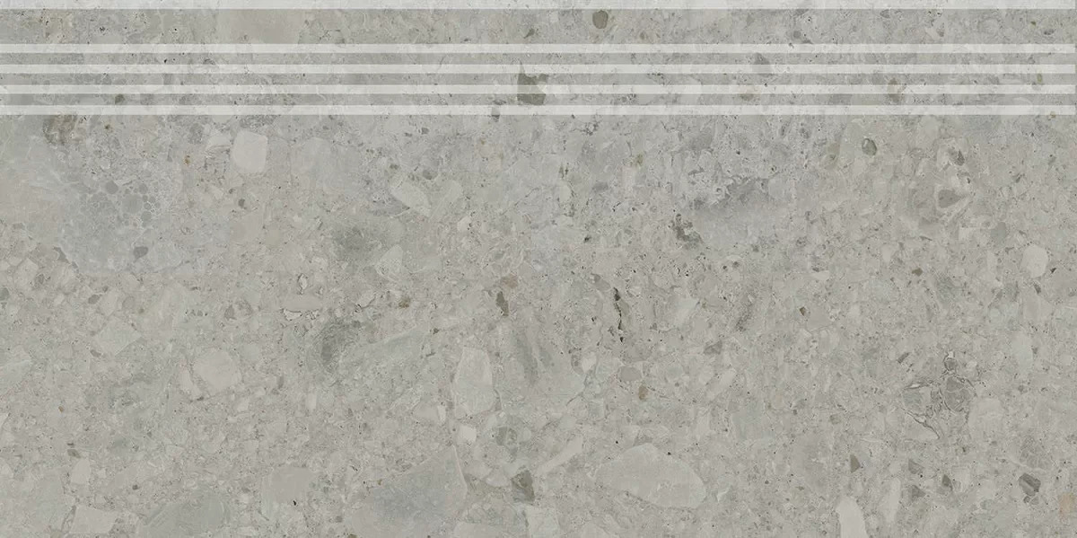 Ступень Чеппо ди Гре серый матовый обрезной 30x60x0,9