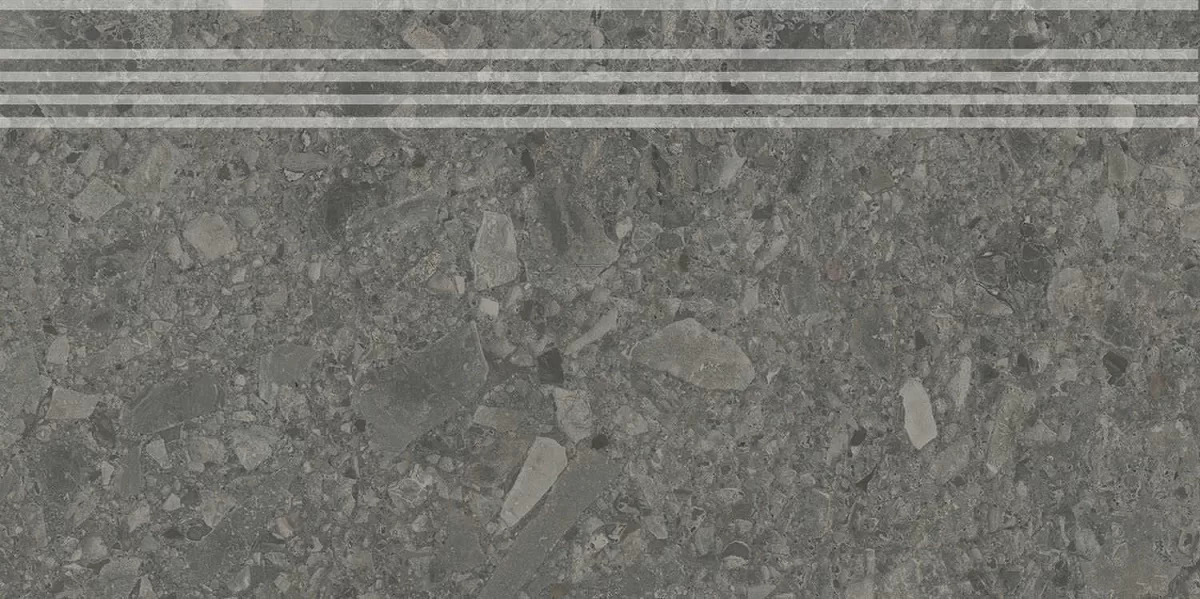 Ступень Чеппо ди Гре антрацит матовый обрезной 30x60x0,9