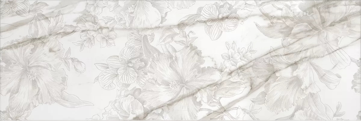 Декор Прадо цветы глянцевый обрезной 40x120x1