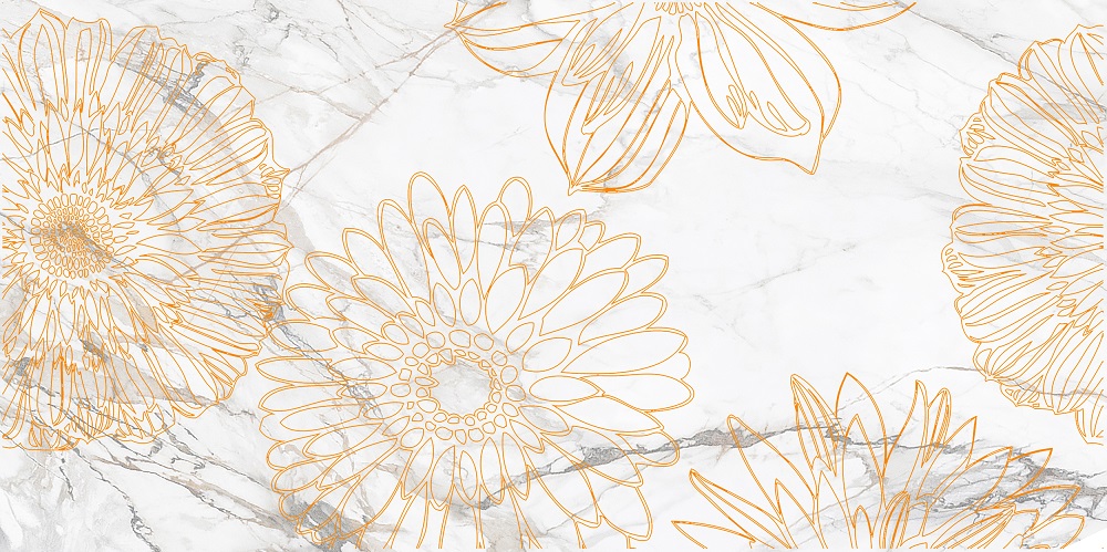 Декор Бриер Цветок/Briere Flower 2 белый 600х300