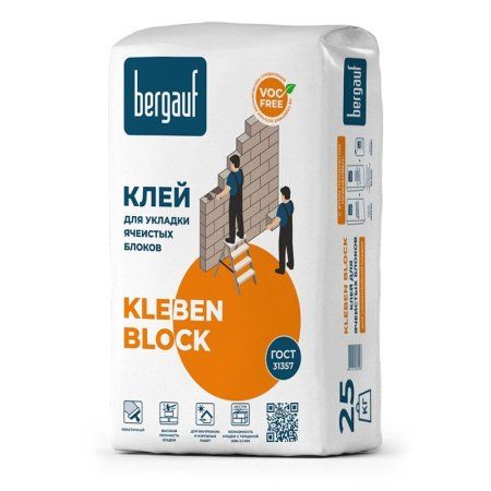 Клей для ячеистых блоков Бергауф Клебен Блок (25 кг)