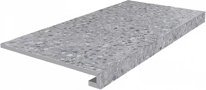 Ступень клееная Терраццо серый 33x60x0,9