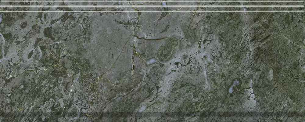 Бордюр Серенада зелёный глянцевый обрезной 30x12x1,3
